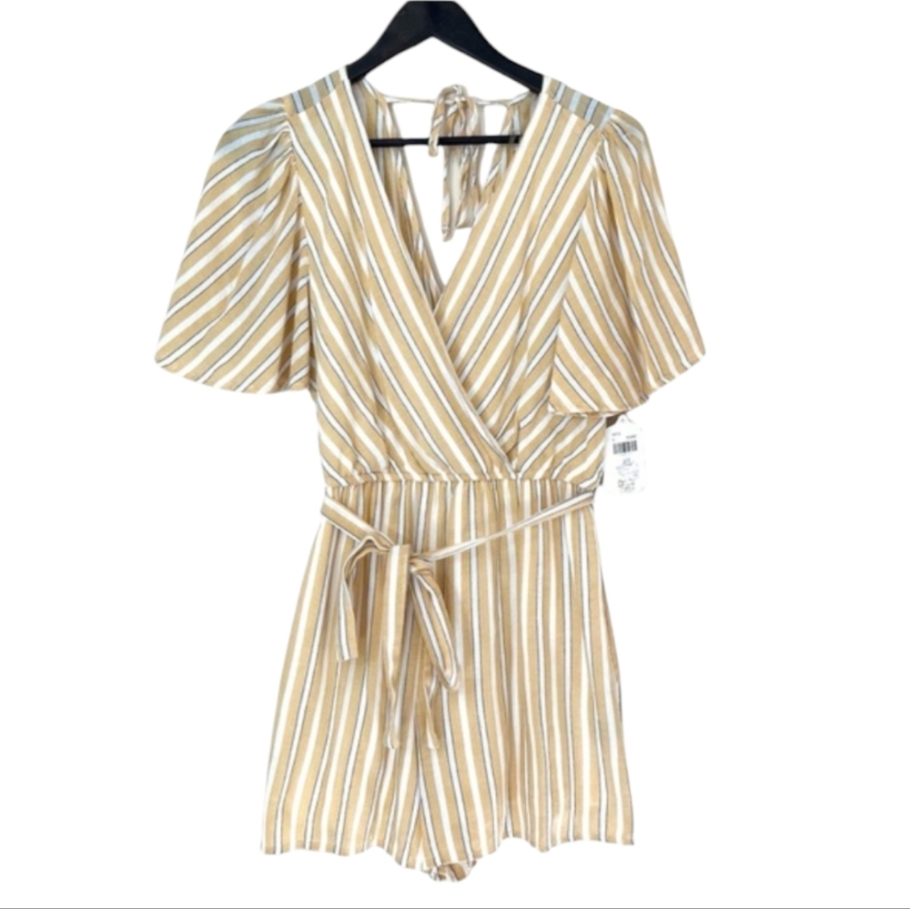 NWT Altar’d State Yellow Stripe Romper - Size XL